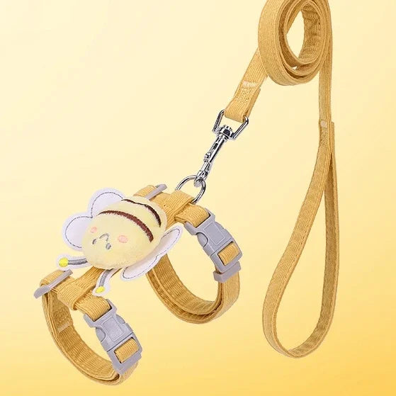 Cat Harness - Adjustable Double Layer Harness with Cute Bee
