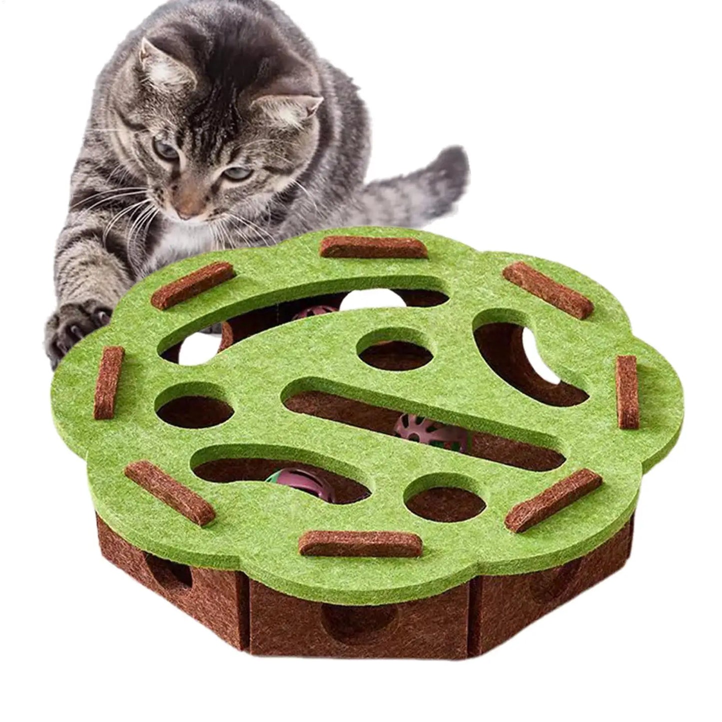 Catify™ Felt Maze Puzzle Toy with Bell – Interactive Enrichment for Cats & Kittens