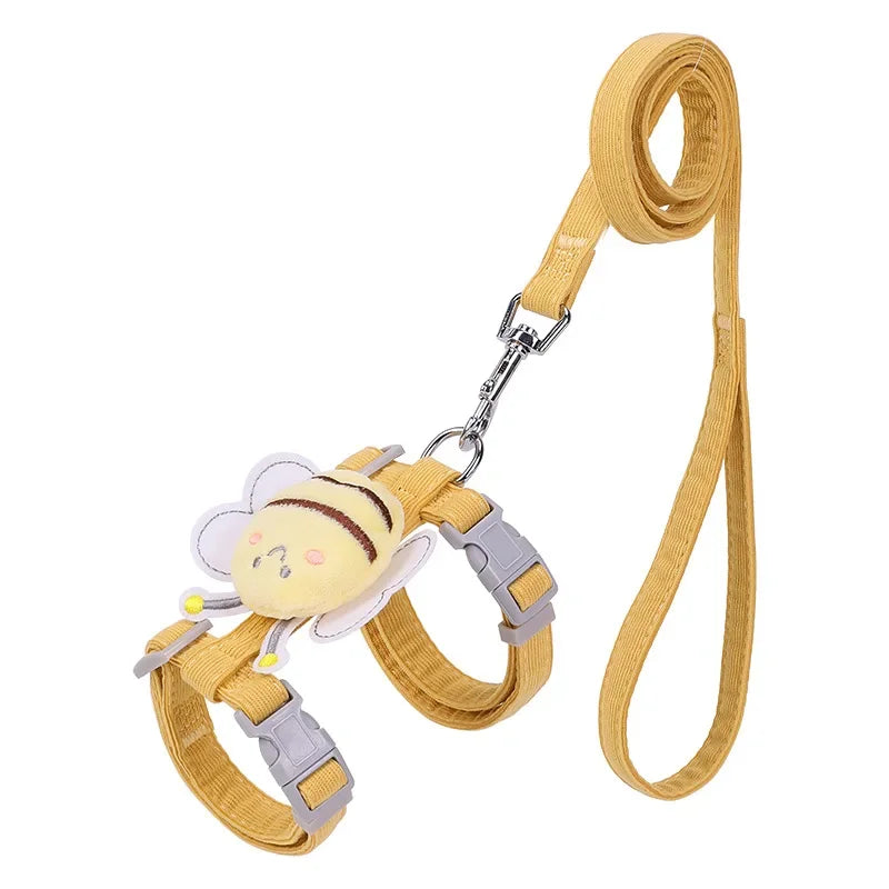 Cat Harness - Adjustable Double Layer Harness with Cute Bee
