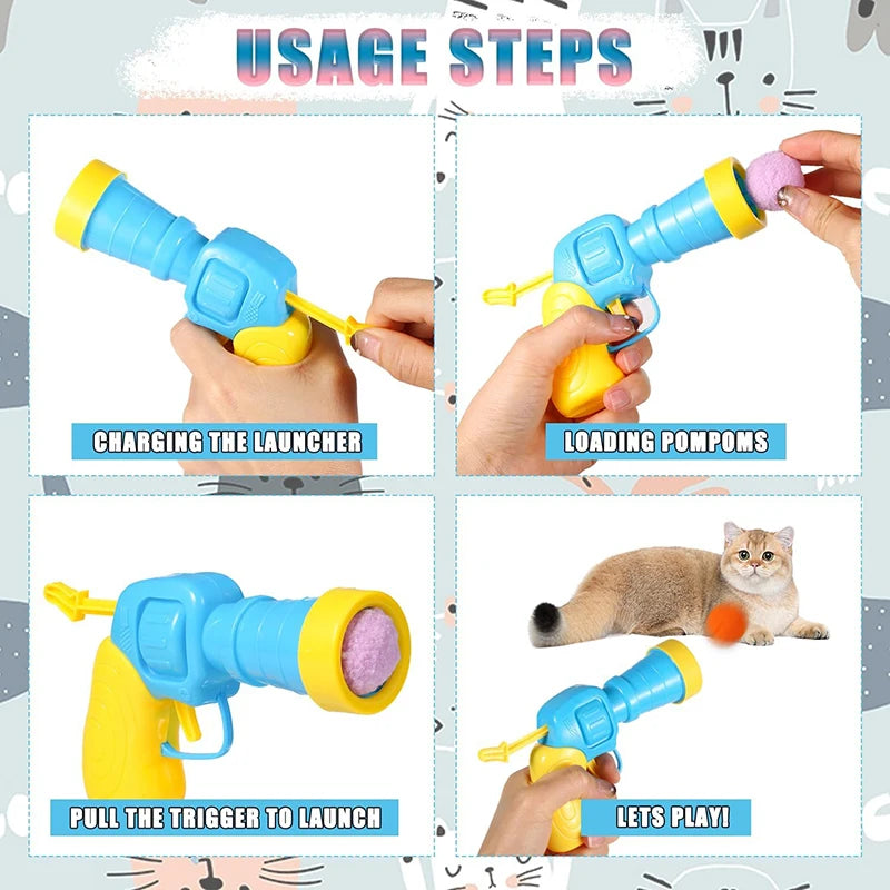 Cat Training Toy β Plush Ball Launcher for Active Play