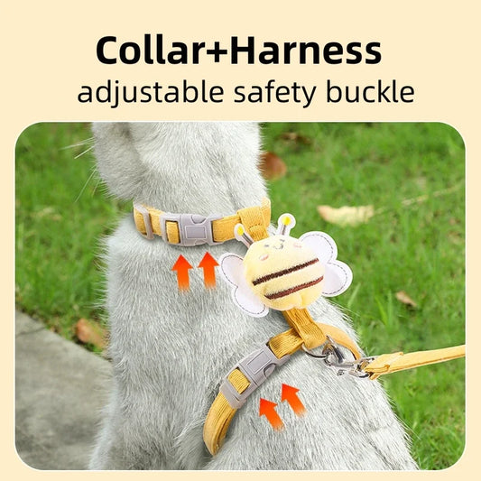 Cat Harness - Adjustable Double Layer Harness with Cute Bee