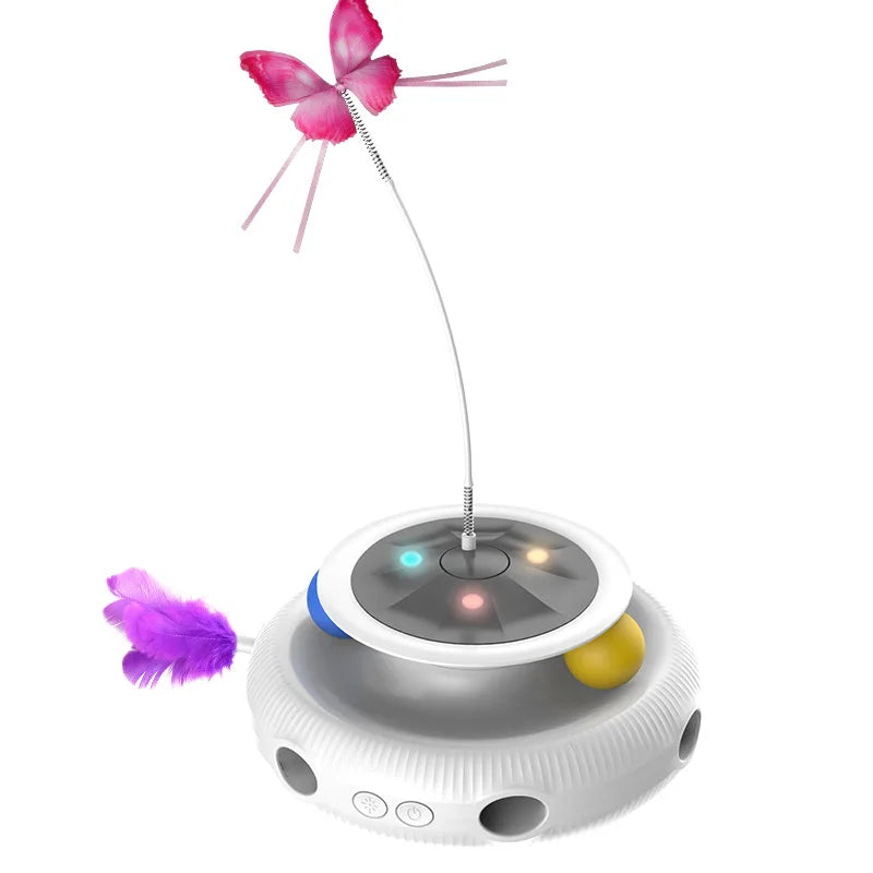 3 in 1 Smart Cat Toy With Automatic Movements! (Butterfly, Feather, Ball and more)