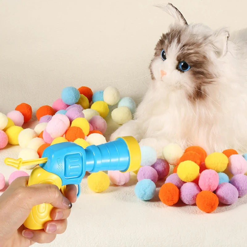 Cat Training Toy β Plush Ball Launcher for Active Play