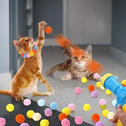 Cat Training Toy – Plush Ball Launcher for Active Play