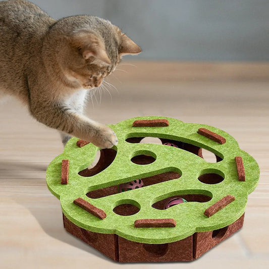 Catify™ Felt Maze Puzzle Toy with Bell – Interactive Enrichment for Cats & Kittens